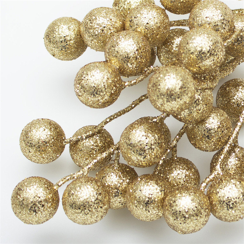 Glittered Artificial Branch with Gold Berry