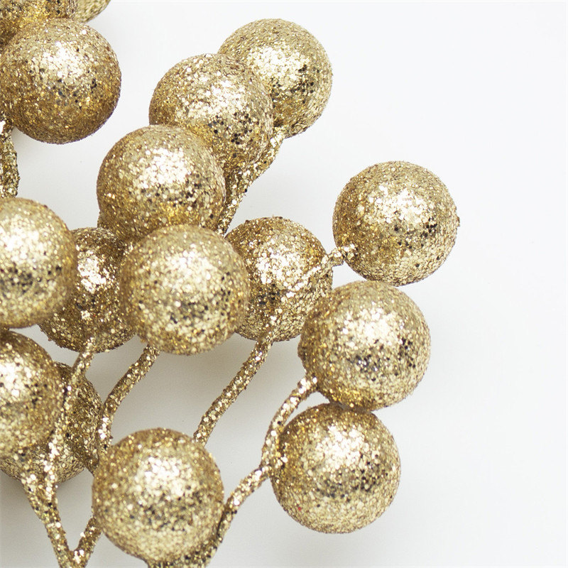 Glittered Artificial Branch with Gold Berry