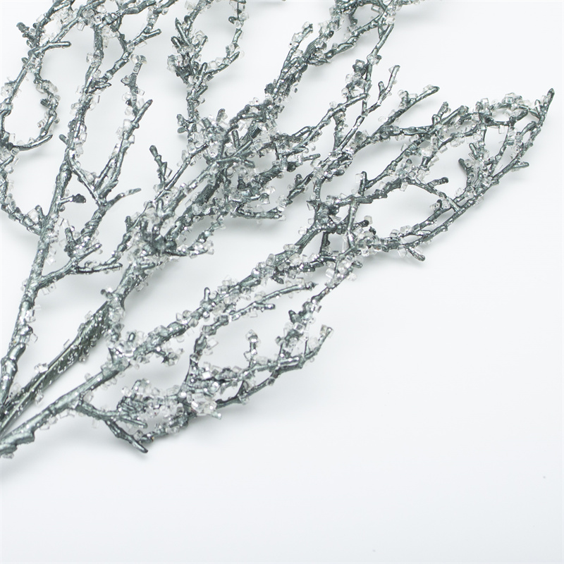 Gray-Blue Mist Pine Branch With Gold Diamond