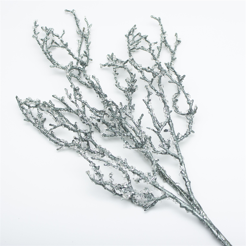 Gray-Blue Mist Pine Branch With Gold Diamond