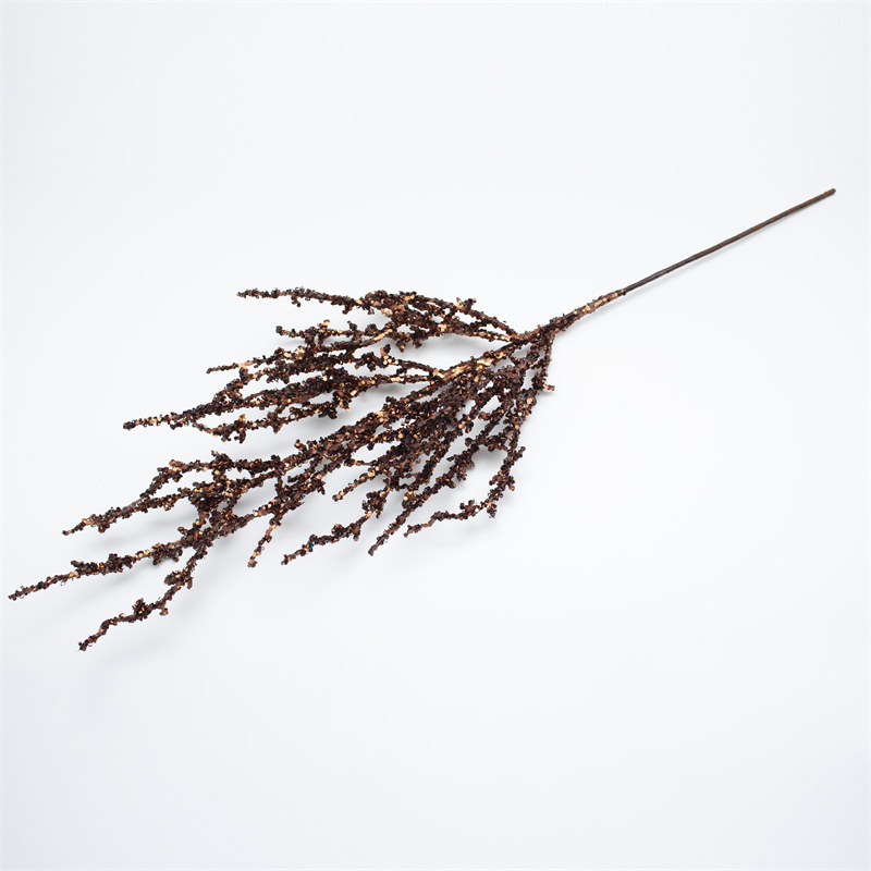 Brown Glitter Sequin Pine Christmas Branch