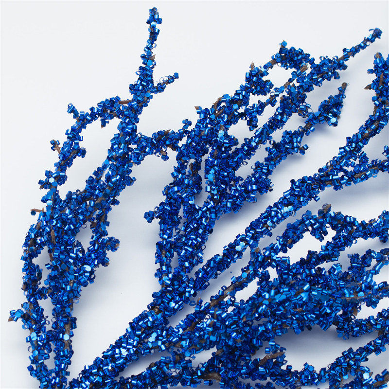 Glitter Blue Sequin Pine Tree Stem