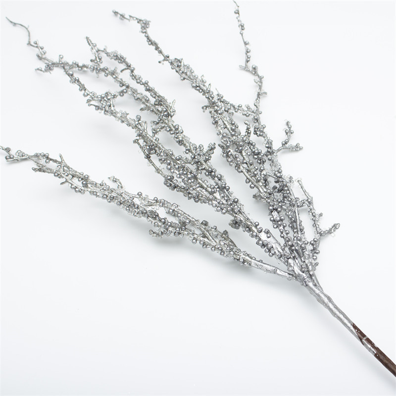 Gray Artificial Christmas Branch With Glitter Sequin