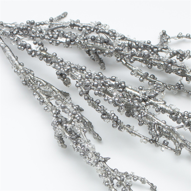 Gray Artificial Christmas Branch With Glitter Sequin