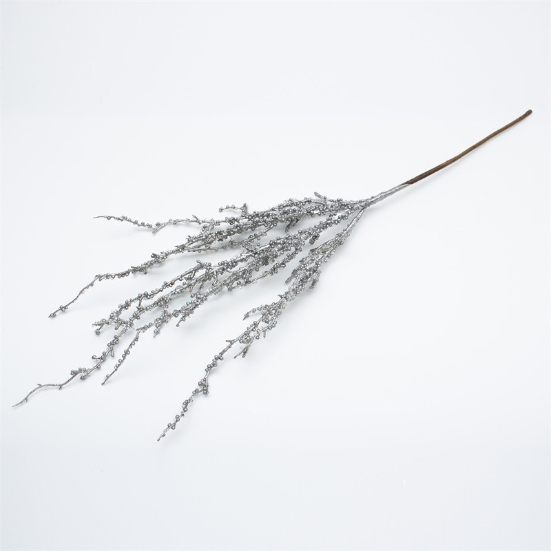 Gray Artificial Christmas Branch With Glitter Sequin