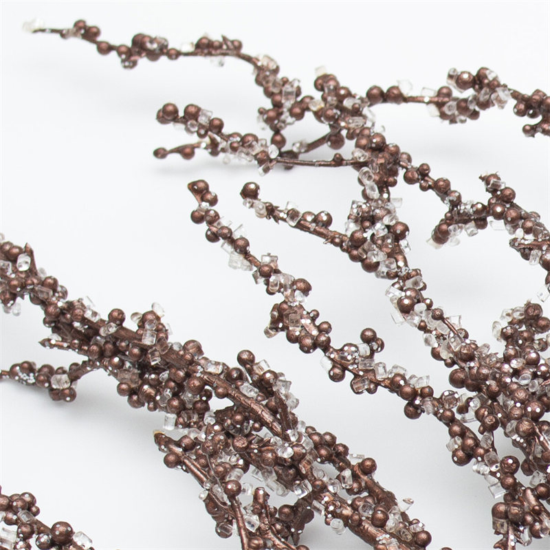 Glitter Bronze Pine Branch for Christmas Ornaments