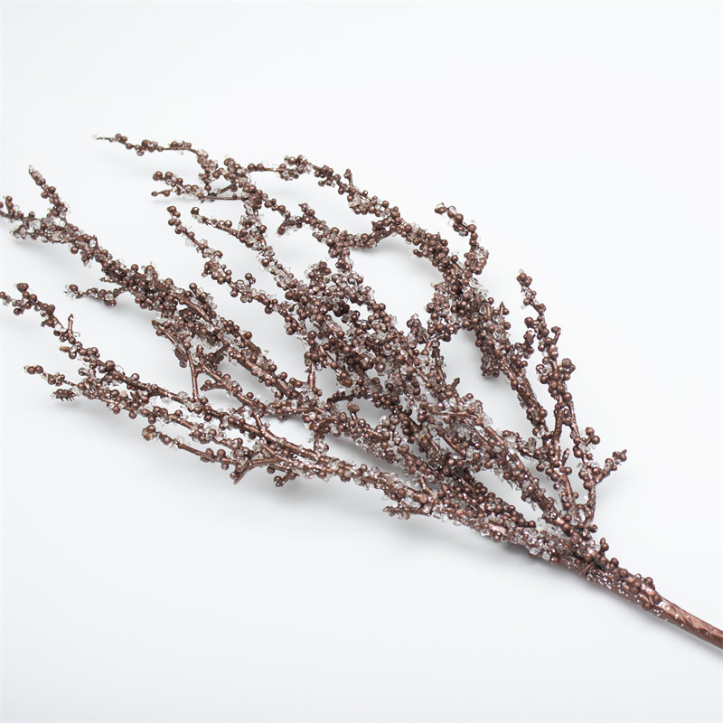 Glitter Bronze Pine Branch for Christmas Ornaments